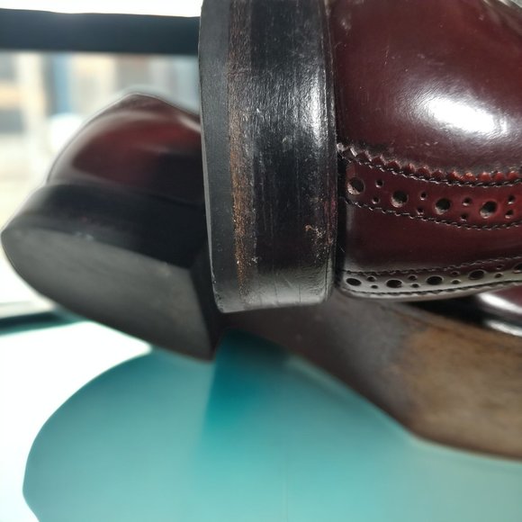 Keith Highlander Dress Shoes Burgundy Brown Leather Lace Up USA Men' Size -8 1/2 - Picture 11 of 15